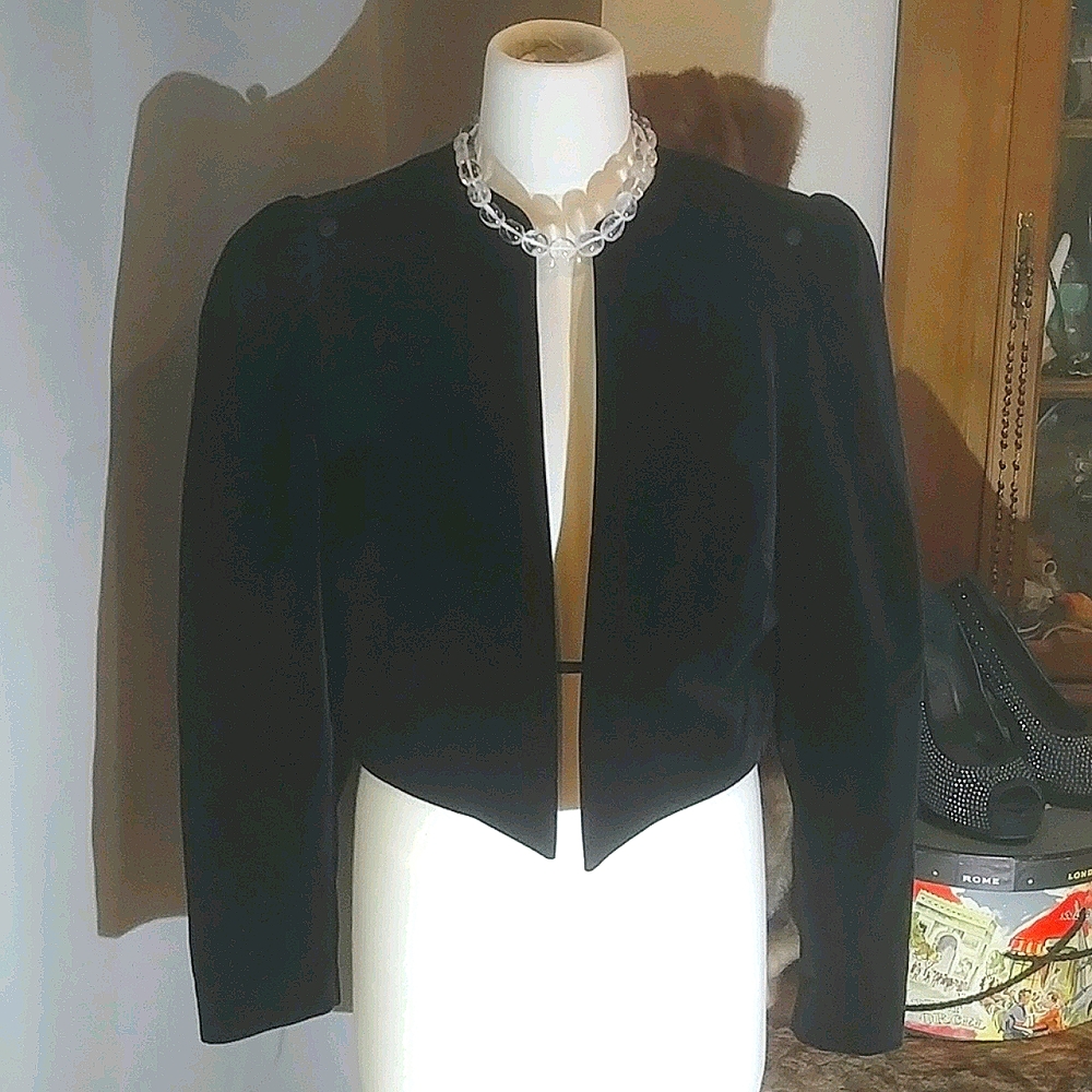 Vintage Helene Straber German Black Velvet Crop